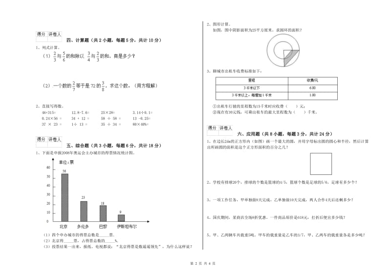 2020年实验小学小升初数学自我检测试卷C卷 沪教版（附解析）.doc_第2页