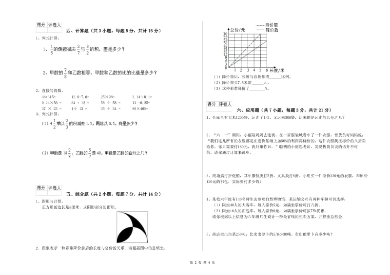 人教版六年级数学下学期过关检测试卷A卷 附答案.doc_第2页