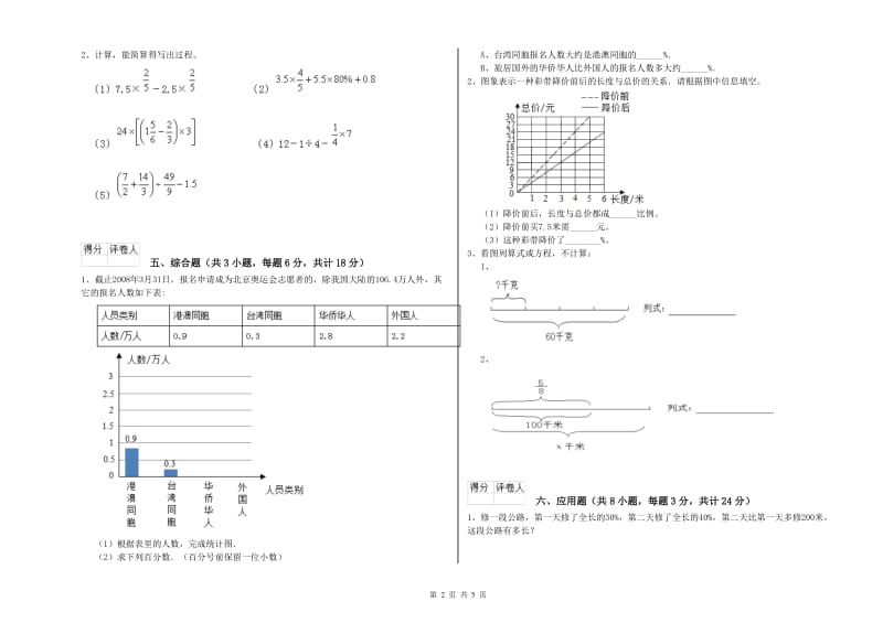 2020年实验小学小升初数学自我检测试卷D卷 人教版（附解析）.doc_第2页