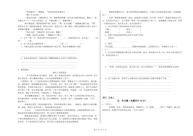 中卫市重点小学小升初语文强化训练试卷 附解析.doc_第3页