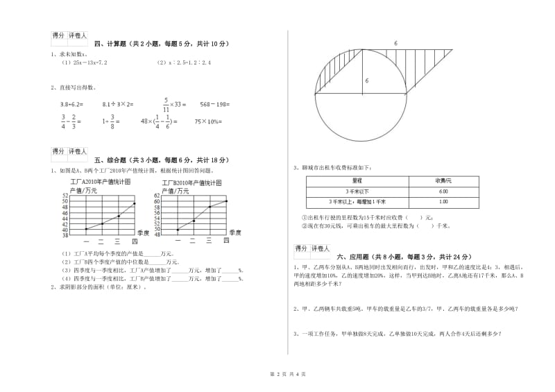 2020年实验小学小升初数学能力测试试题B卷 苏教版（含答案）.doc_第2页