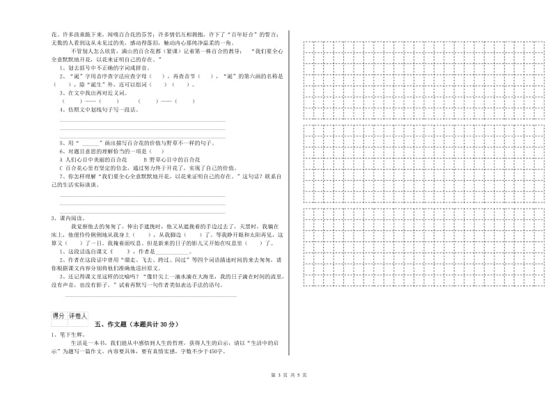 中卫市重点小学小升初语文考前检测试题 附解析.doc_第3页