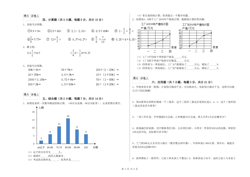 佛山市实验小学六年级数学【下册】综合检测试题 附答案.doc_第2页