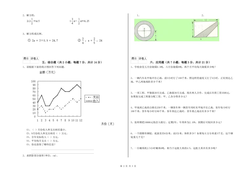 上海教育版六年级数学【下册】过关检测试题C卷 附答案.doc_第2页