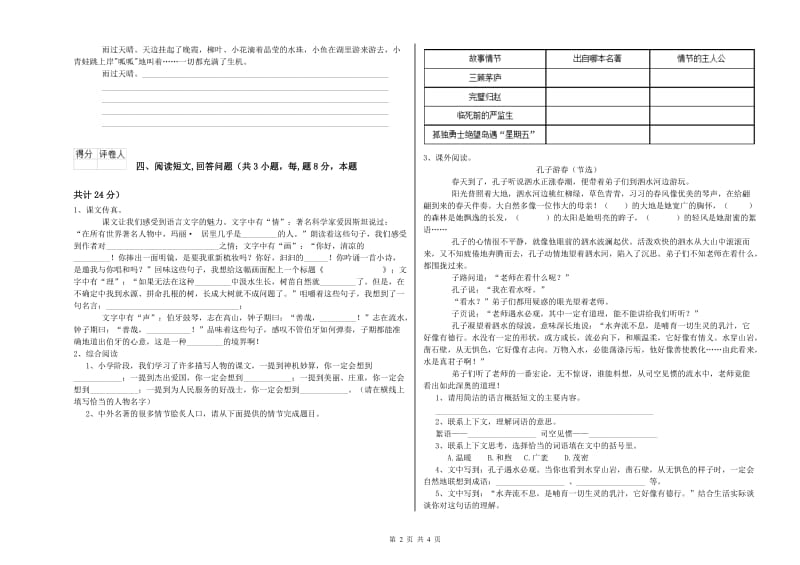 人教版六年级语文下学期考前检测试题C卷 附答案.doc_第2页