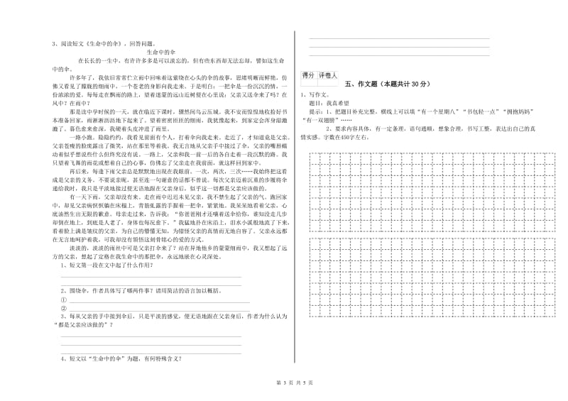 中山市重点小学小升初语文强化训练试题 含答案.doc_第3页