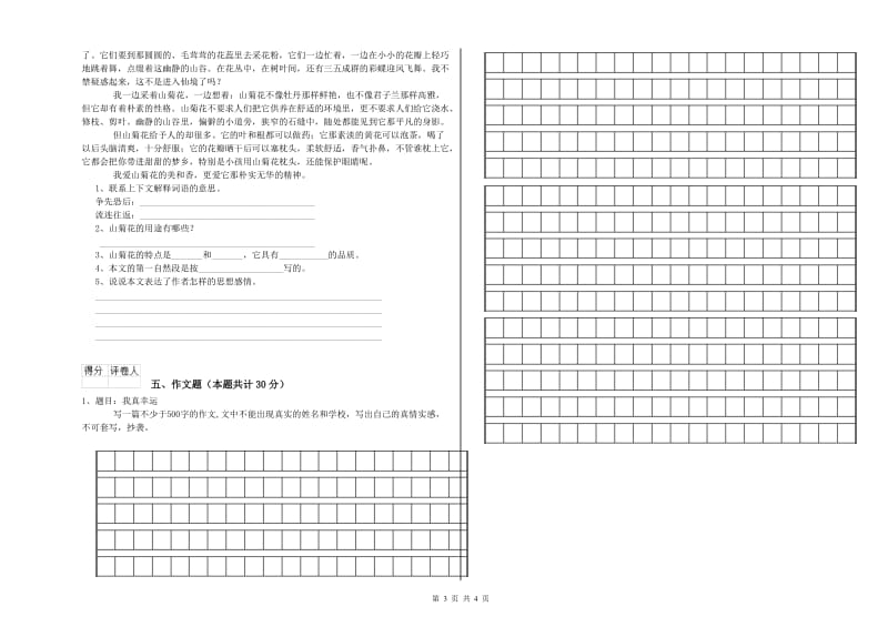 东莞市重点小学小升初语文能力测试试题 附解析.doc_第3页