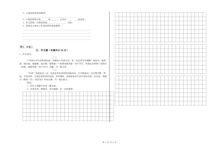 中卫市重点小学小升初语文能力提升试卷 附答案.doc_第3页