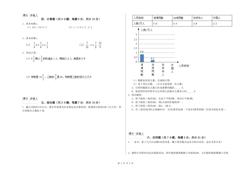 佛山市实验小学六年级数学【上册】强化训练试题 附答案.doc_第2页