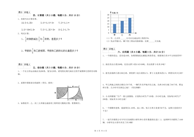 云南省2020年小升初数学综合练习试题D卷 附解析.doc_第2页