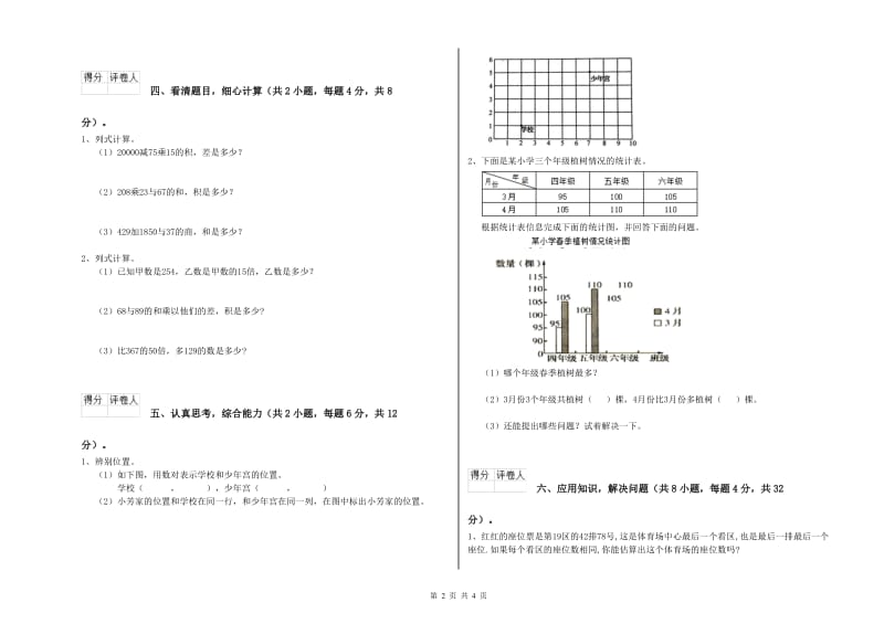 上海教育版四年级数学下学期全真模拟考试试卷A卷 含答案.doc_第2页