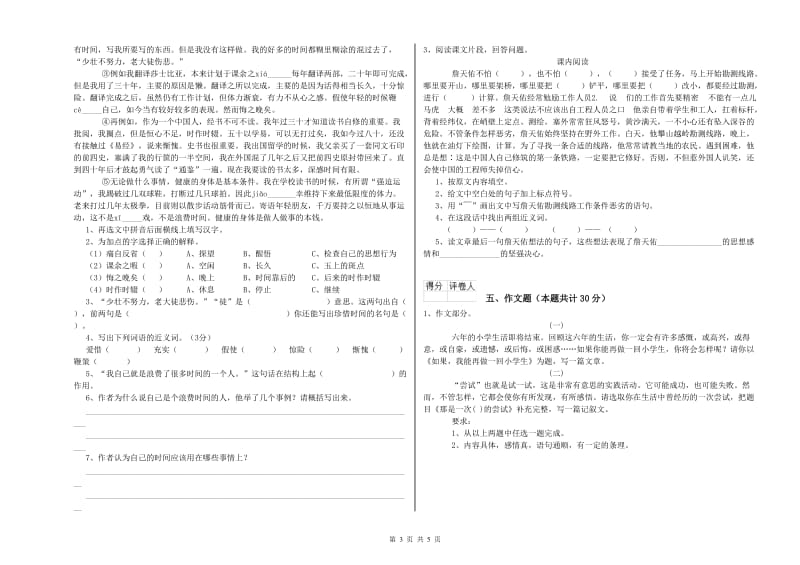 九江市重点小学小升初语文过关检测试题 含答案.doc_第3页