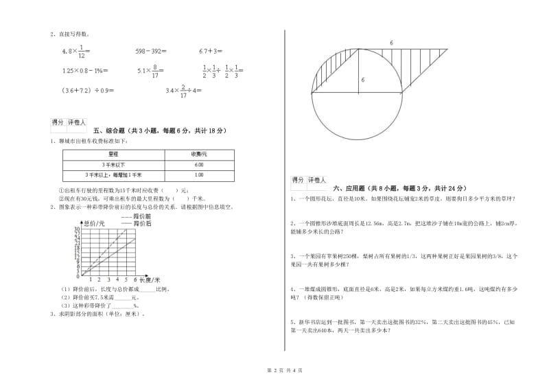 2020年实验小学小升初数学自我检测试题C卷 人教版（含答案）.doc_第2页