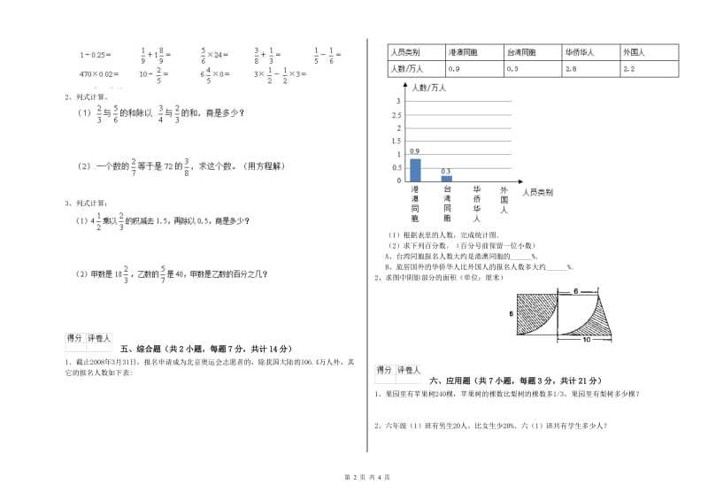 人教版六年级数学下学期过关检测试卷A卷 附解析.doc_第2页