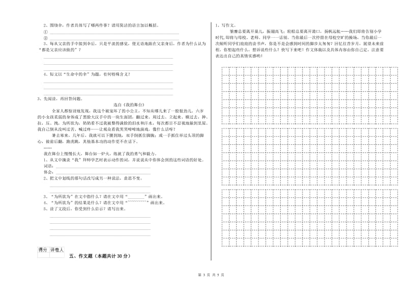 兴安盟重点小学小升初语文强化训练试题 含答案.doc_第3页