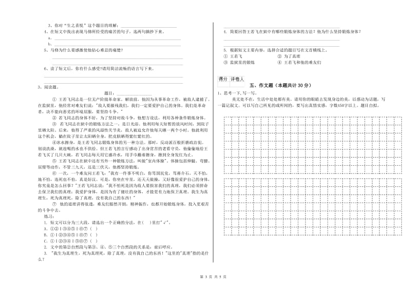 内江市重点小学小升初语文能力测试试题 附答案.doc_第3页