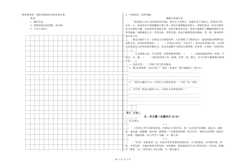 包头市重点小学小升初语文综合练习试卷 附答案.doc_第3页