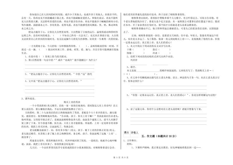 南平市重点小学小升初语文全真模拟考试试卷 附答案.doc_第3页