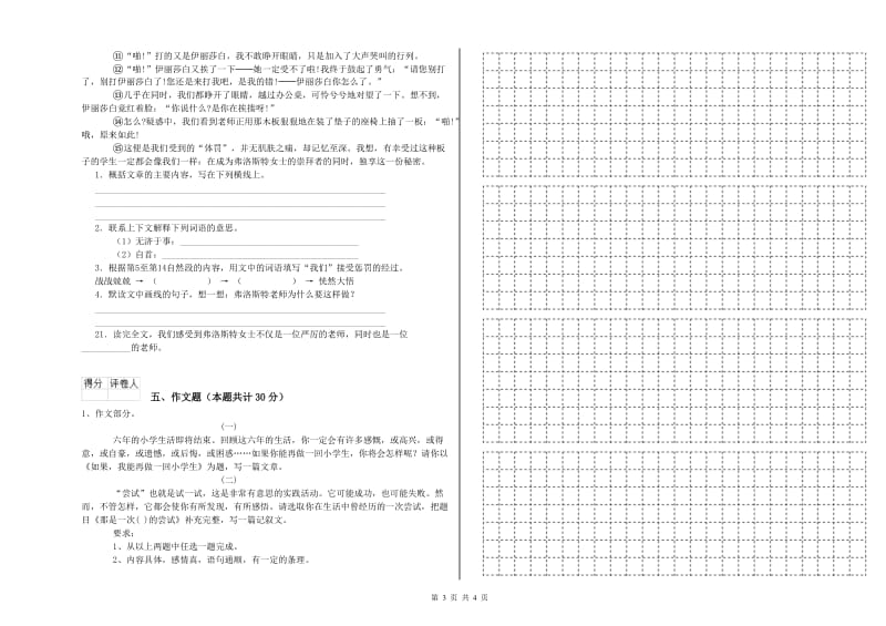 吉林市重点小学小升初语文过关检测试题 含答案.doc_第3页