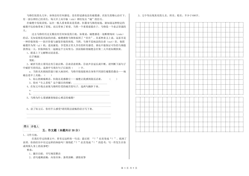 吉林省小升初语文考前练习试卷B卷 附解析.doc_第3页