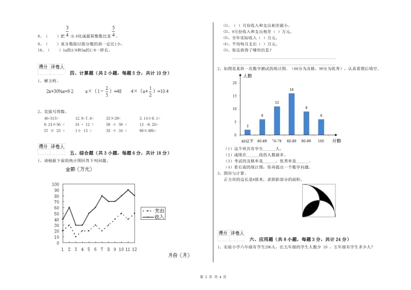 安徽省2020年小升初数学综合练习试卷A卷 附答案.doc_第2页