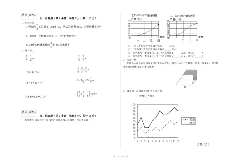 四川省2020年小升初数学综合检测试卷D卷 附答案.doc_第2页