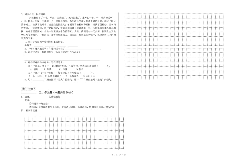 周口市重点小学小升初语文综合检测试卷 附解析.doc_第3页