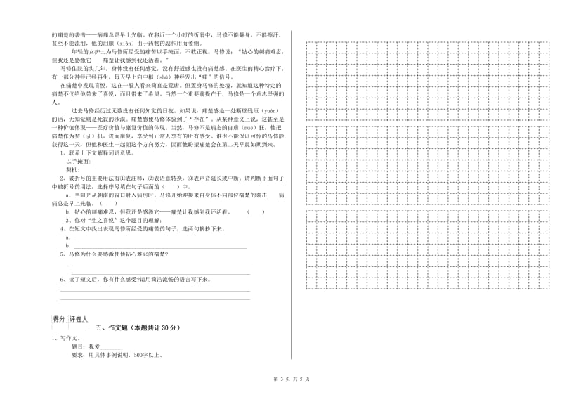 固原市重点小学小升初语文强化训练试题 附答案.doc_第3页