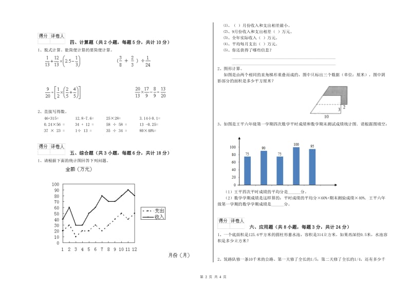 内蒙古2020年小升初数学模拟考试试卷A卷 含答案.doc_第2页