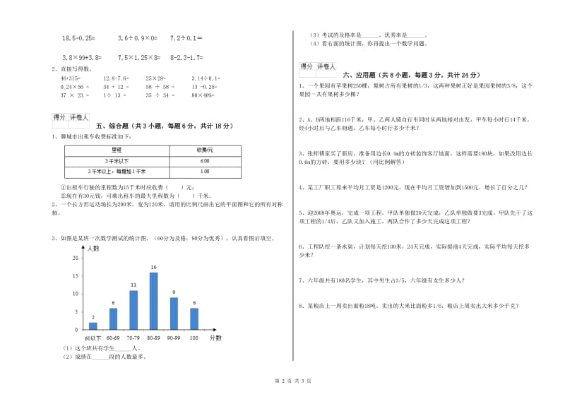 吉林省2019年小升初数学综合检测试题D卷 含答案.doc_第2页