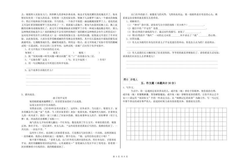 兰州市重点小学小升初语文综合练习试卷 含答案.doc_第3页