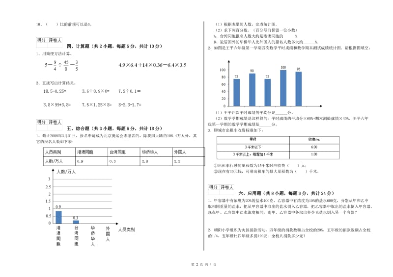 安徽省2019年小升初数学能力提升试卷B卷 附答案.doc_第2页