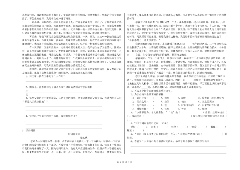 宜昌市实验小学六年级语文下学期考前练习试题 含答案.doc_第3页