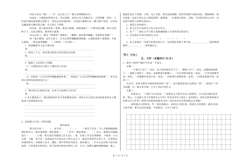 六年级语文下学期全真模拟考试试题D卷 含答案.doc_第3页