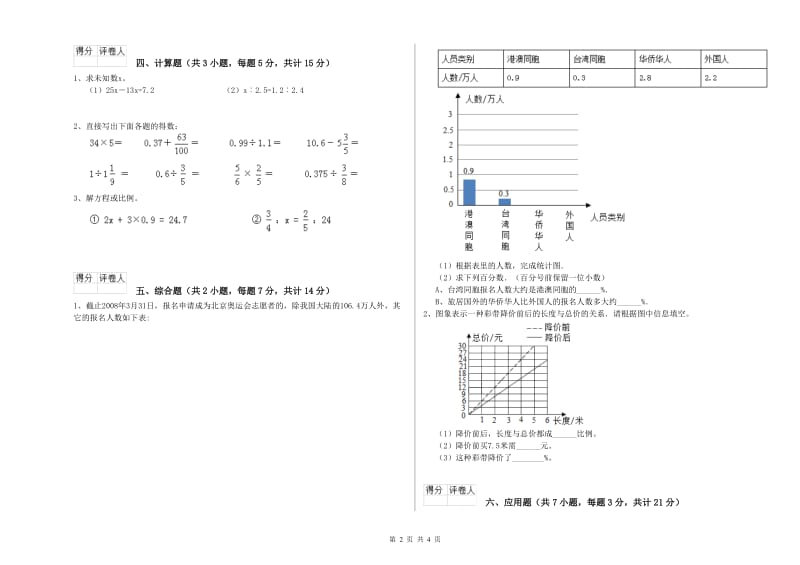 兴安盟实验小学六年级数学下学期综合检测试题 附答案.doc_第2页