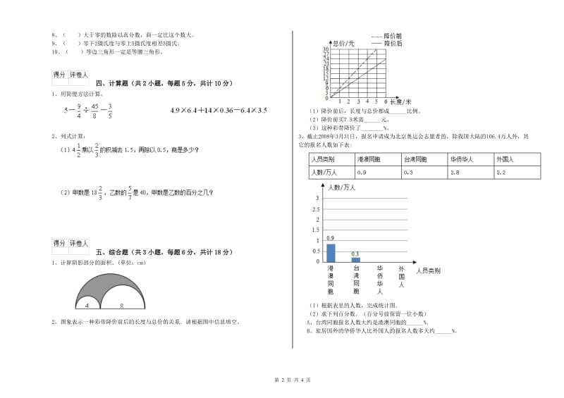 内蒙古2019年小升初数学全真模拟考试试题B卷 含答案.doc_第2页