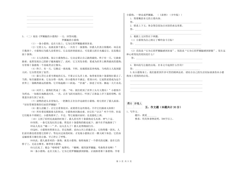 宁夏小升初语文综合检测试卷B卷 附解析.doc_第3页