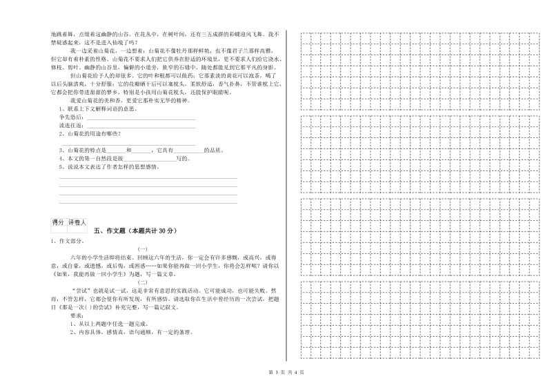 内蒙古小升初语文全真模拟考试试题 附解析.doc_第3页