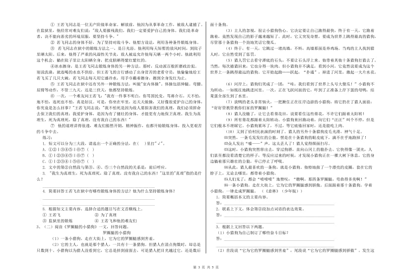 安顺市重点小学小升初语文综合练习试题 含答案.doc_第3页