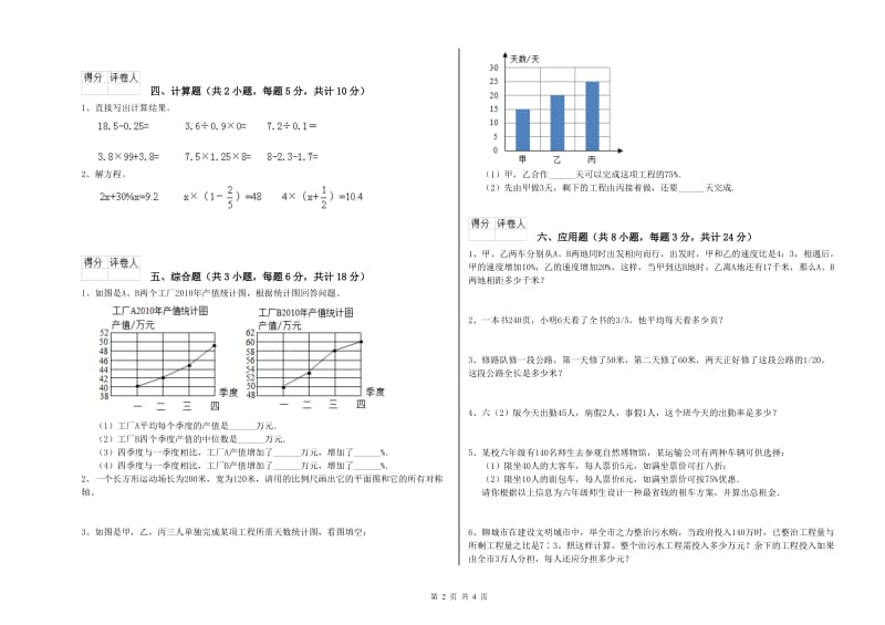 四川省2020年小升初数学全真模拟考试试卷D卷 含答案.doc_第2页