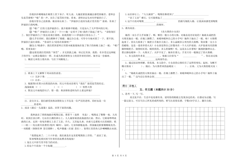 南阳市重点小学小升初语文强化训练试卷 附答案.doc_第3页