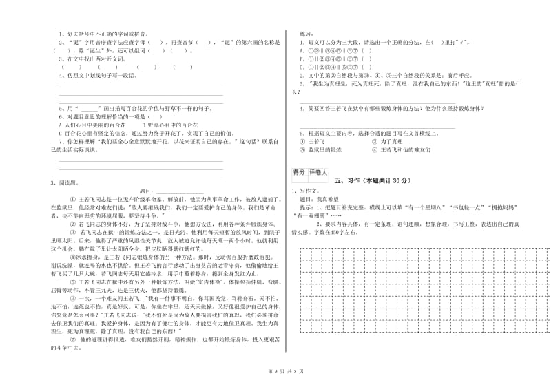 咸宁市实验小学六年级语文下学期考前练习试题 含答案.doc_第3页