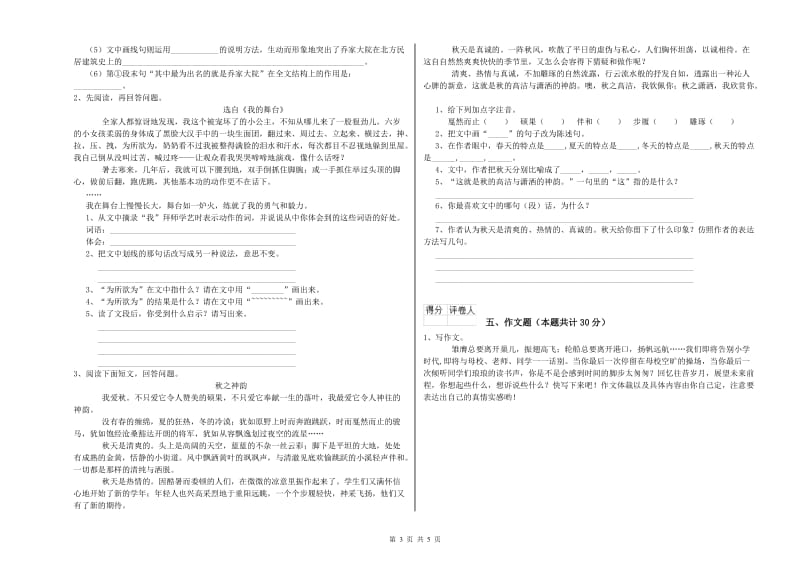 吉林省小升初语文过关检测试卷A卷 附答案.doc_第3页