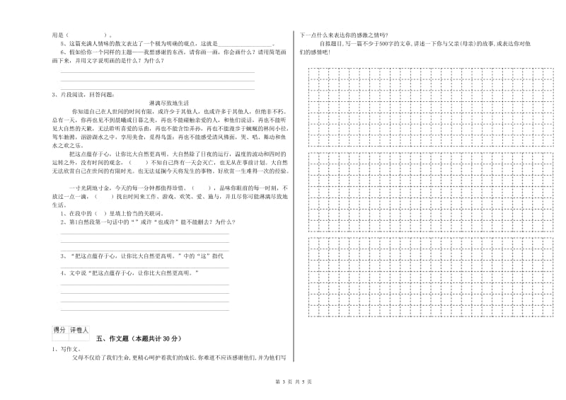 南昌市重点小学小升初语文自我检测试卷 附答案.doc_第3页