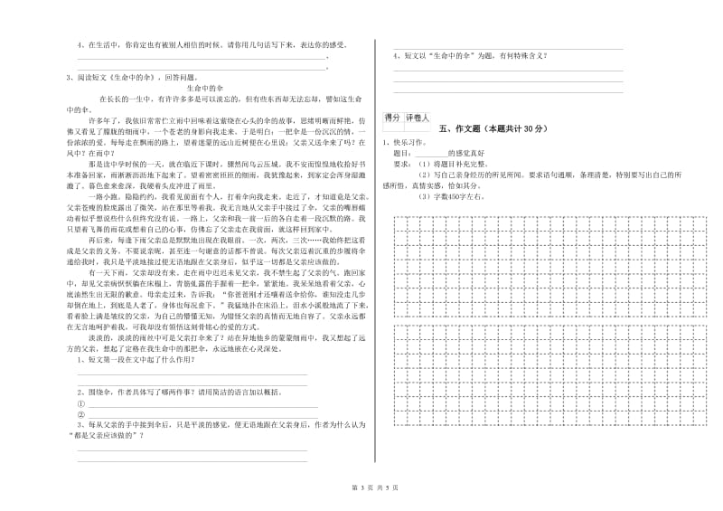 吉安市重点小学小升初语文综合练习试卷 附解析.doc_第3页