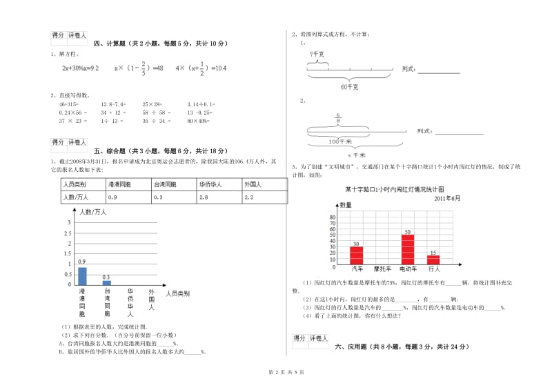 安徽省2020年小升初数学能力提升试卷D卷 附答案.doc_第2页