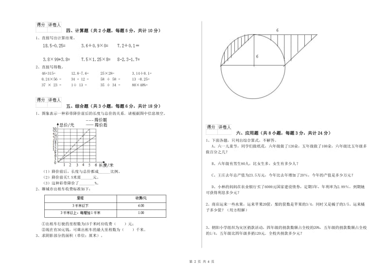 安徽省2020年小升初数学考前练习试题C卷 含答案.doc_第2页