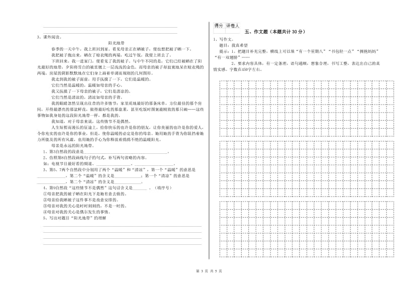 宁德市重点小学小升初语文综合检测试卷 含答案.doc_第3页