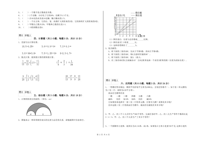 宁夏2020年小升初数学全真模拟考试试题C卷 附答案.doc_第2页