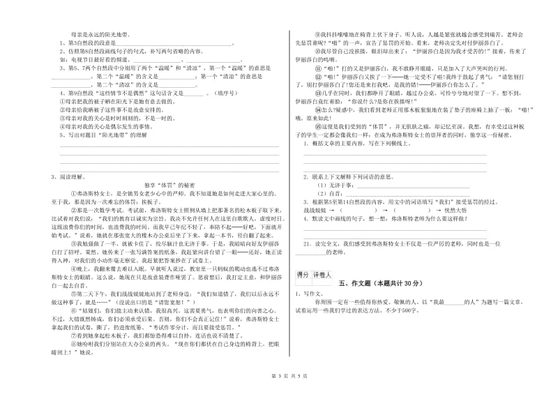 商丘市重点小学小升初语文能力测试试题 含答案.doc_第3页